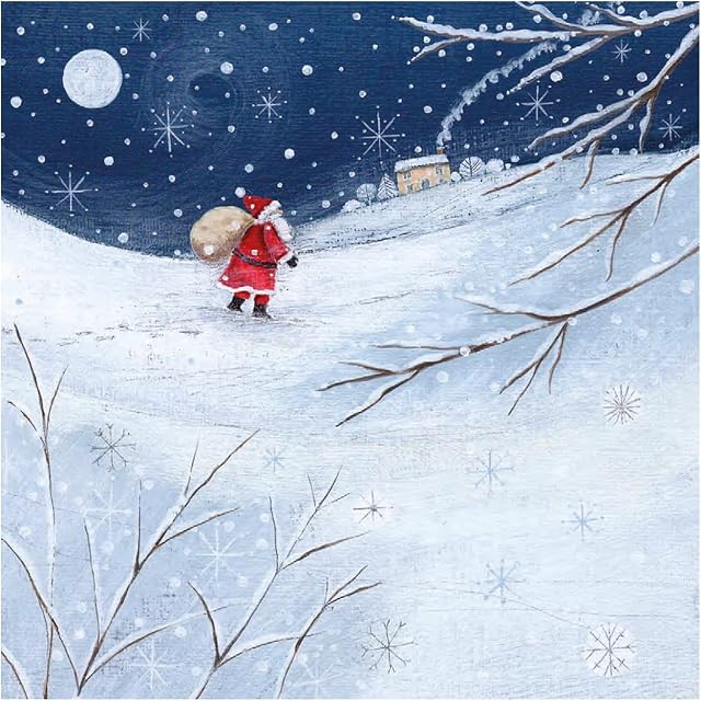 Museum and Galleries Large Charity Christmas Cards - Father Christmas - 8 Christmas Cards - 60p in Support of MacMillan Cancer Support.