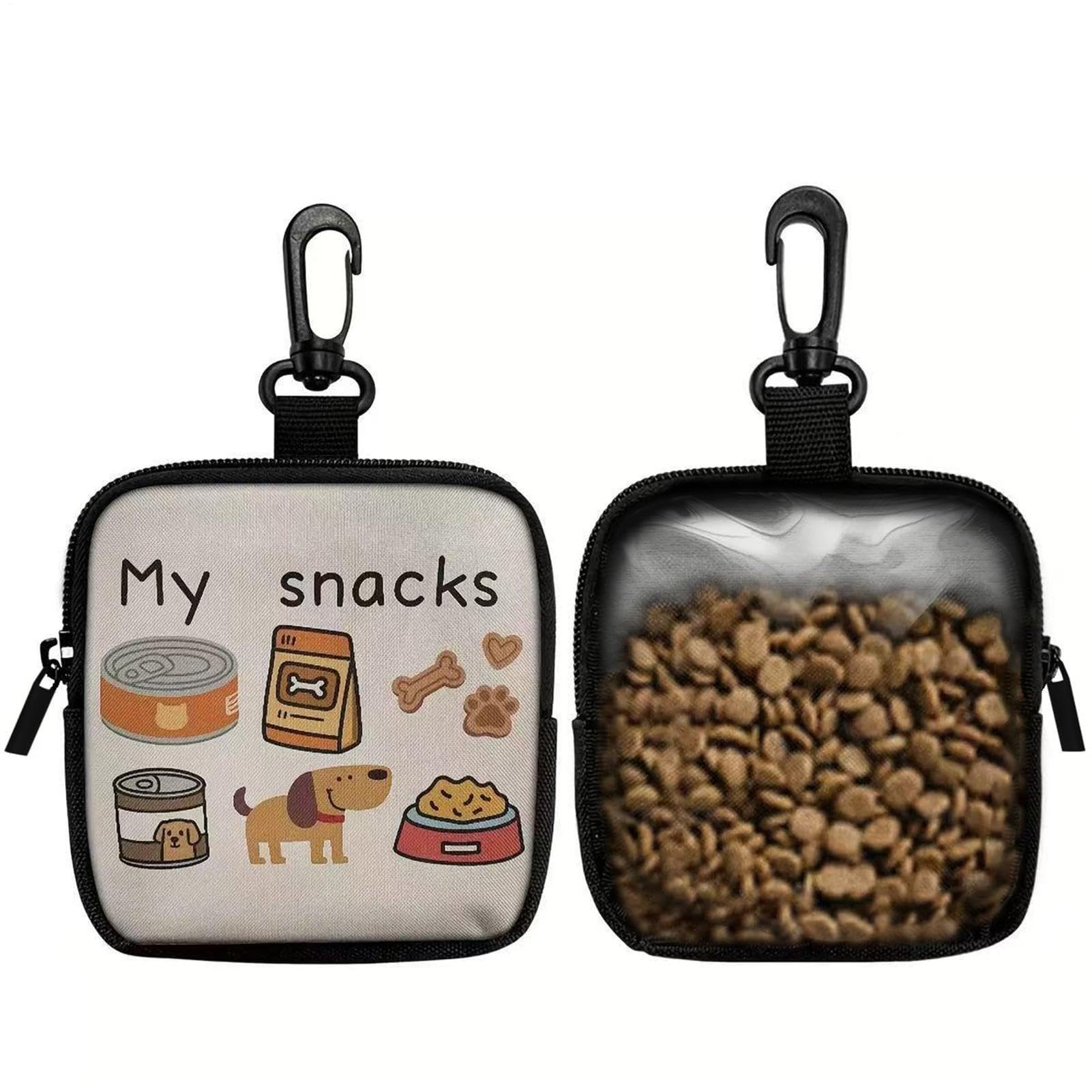 Generisch Borsa per snack per cani, portatile per dispenser di snack, compatta per addestramento degli animali domestici, accessorio portatile in silicone e nylon, porta ricompensa per