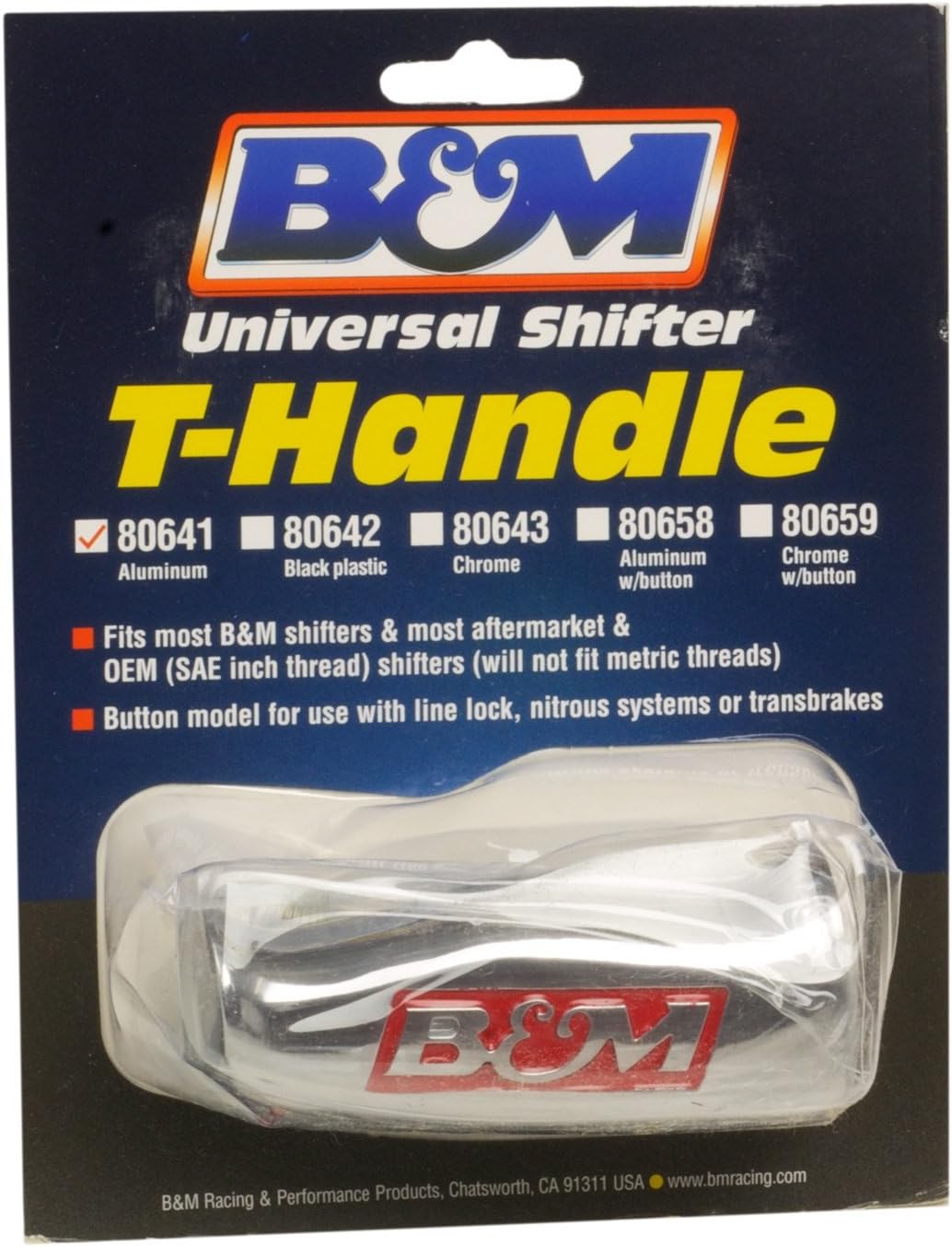 B&M 80641 Brushed Aluminum THandle Shifter Knob, Shift Knobs Amazon