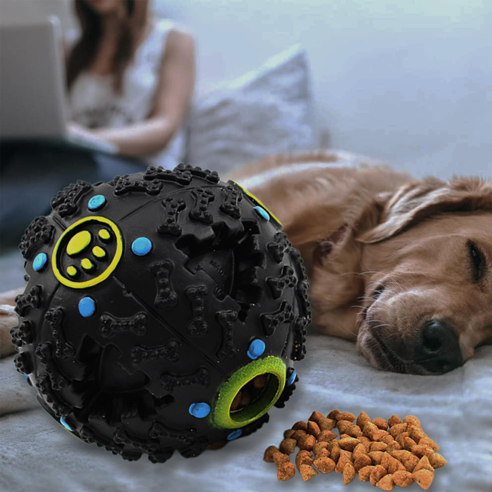 Giocattolo Anatra Squeak Per Cani - Peluche Indistruttibile, Per Taglia Media/Grande, Giallo - Foto 5