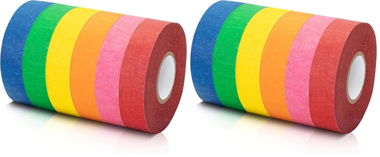 Mr. Pen- Colored Masking Tape, 0.6" x 15 Yards, 6 Pack, Colored Painter’s & Drafting Tape for Arts and Crafts, Labeling, Marking, Journaling, DIY Projects, Paper Crafts & Home Organization