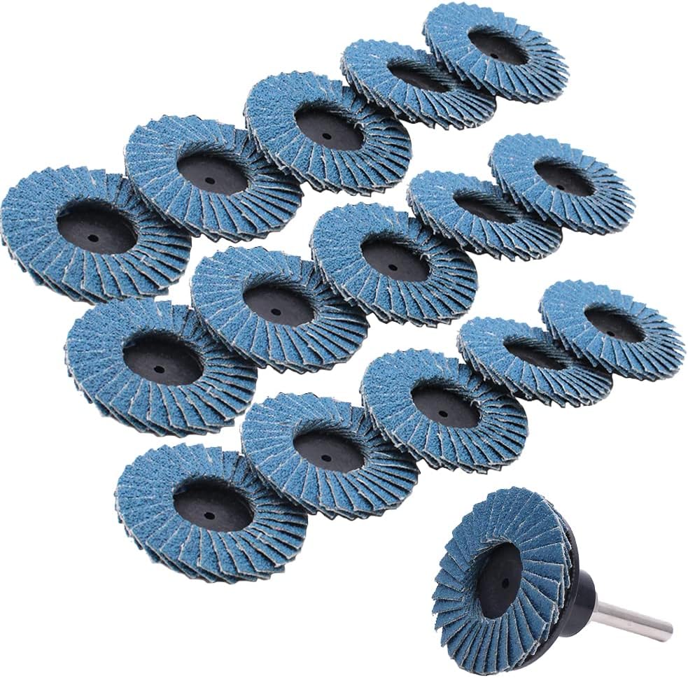15Pcs 2 inch 50mm Roll Lock Flap Disc Grinding Sanding Wheel 40Grit 60Grit 80Grit Abrasive Discs Grinder Discs Grinding Wheels