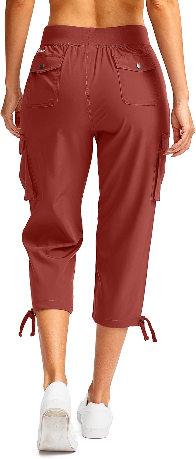 Soothfeel Women's Cargo Capris Pants with 6 Pockets Lightweight Quick Dry Travel Hiking Summer Pants for Women Casual - Image 2