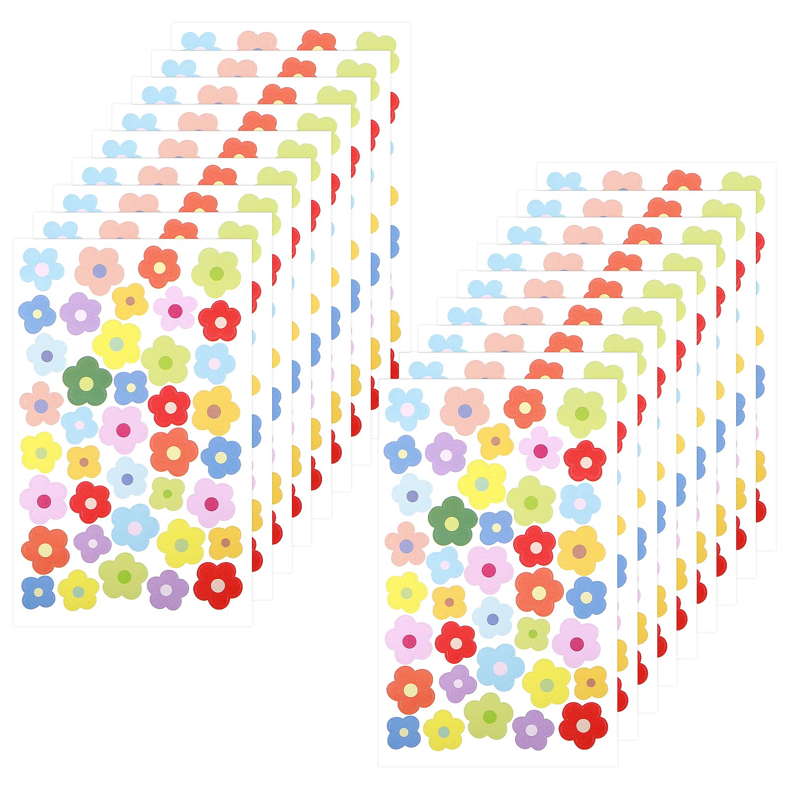 702Pcs Daisy Flower Stickers - Cute Small Self-Adhesive Pastel Stickers for Scrapbooking, Water Bottle, Laptop, Car, Cellphone Case, Arts Craft