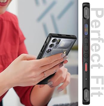 Cresee Case for Red Magic 9 Pro/9S Pro, Matte Translucent Hard Back + Soft TPU Bumper Shockproof Phone Cover for Nubia RedMagic, Black Frost