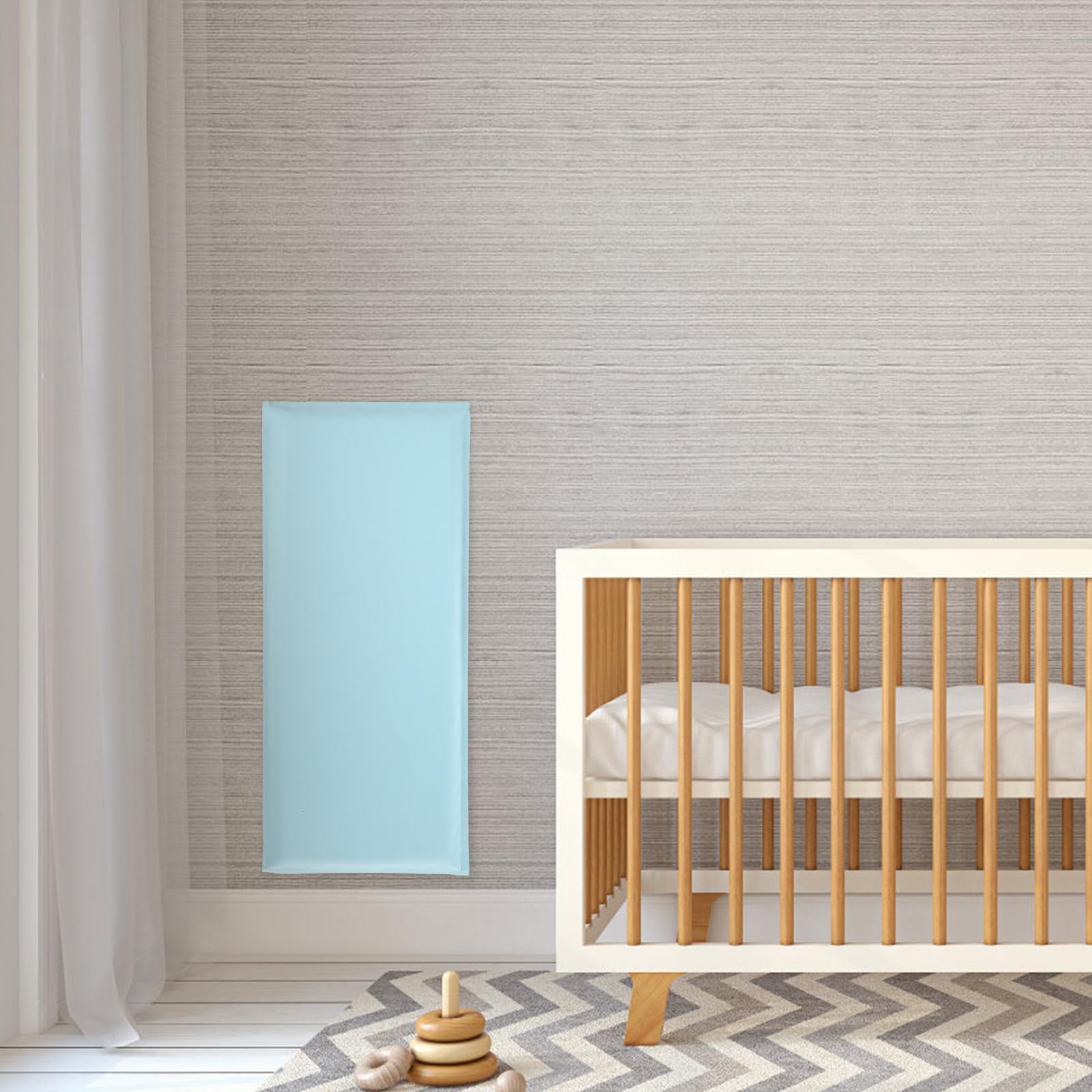 Toyvian 8 Stück Selbstklebende PVC Wandpolsterung mit Polsterschutz und Pufferfunktion für Kinderzimmer Wanddekoration und Babysicherer Wandhintergrund in Blau