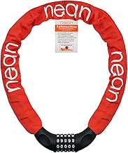 nean Bicycle Chain Lock with a Number Bicycle Chain Lock, Number Code Combination Lock, Steel Chain Links, 6 mm x 900 mm, 6mm x 900mm