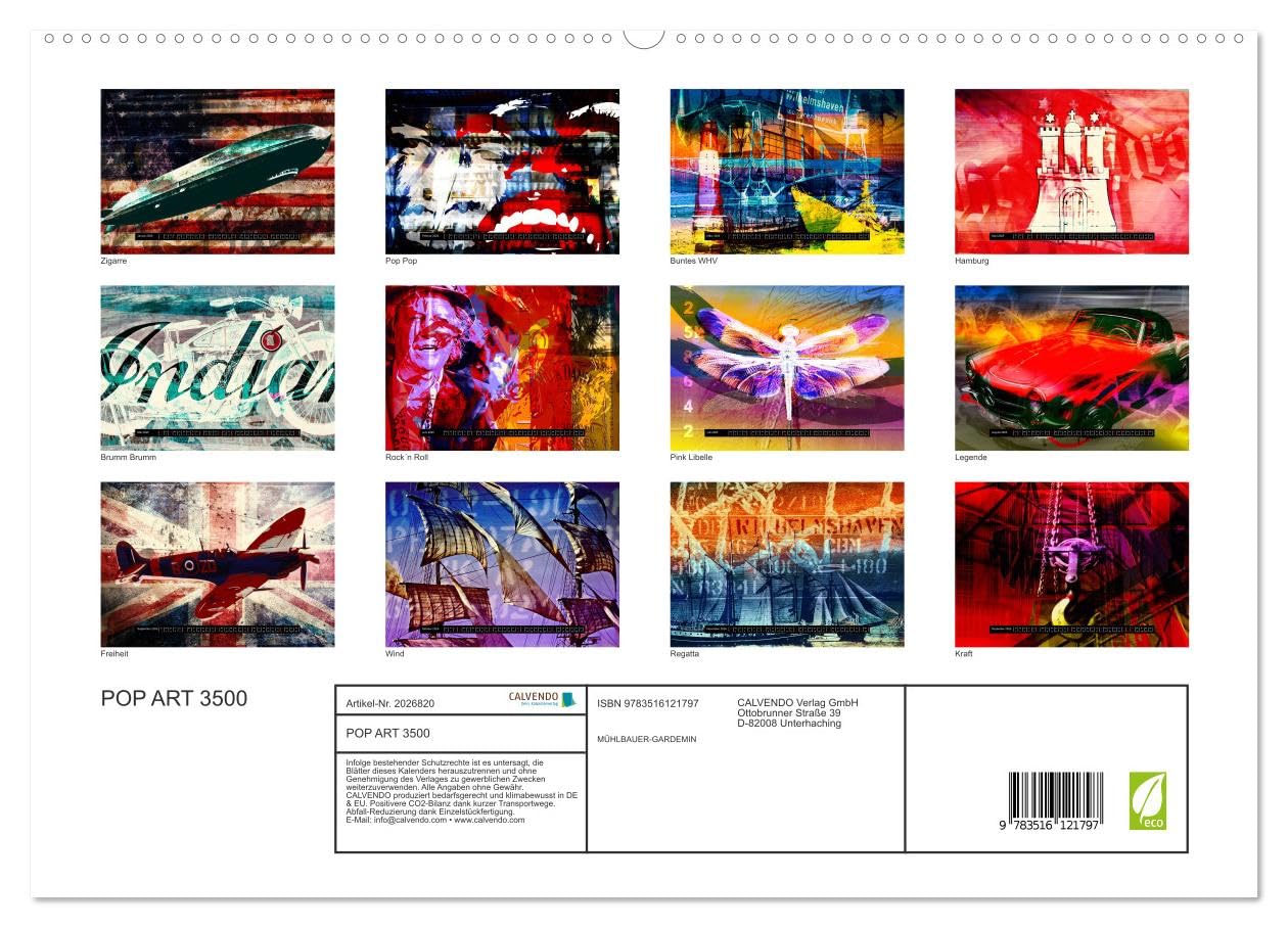 POP ART 3500 (hochwertiger Premium Wandkalender 2026 DIN A2 quer), Kunstdruck in Hochglanz: Bildcollagen, Foto Design, Grafik Artist, Mischtechnik, Popart, Landscape (CALVENDO Kunst)