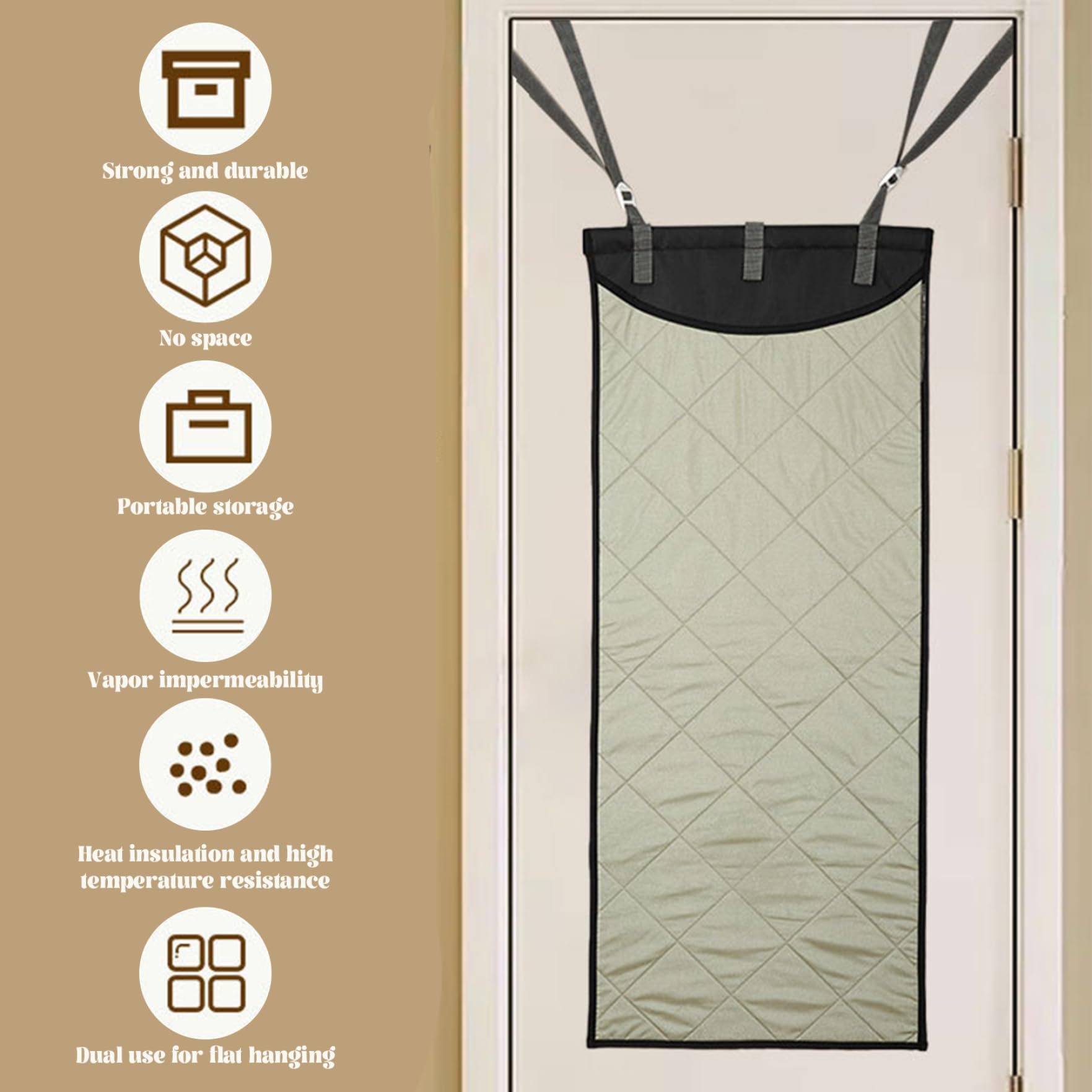 Tabla De Planchar para Colocar sobre La Puerta Tapete De Planchado Vertical Y Horizontal De 45x19 Inch Almohadilla para Vaporizador De Ropa Resistente Al Calor con Guante De Vapor Portátil