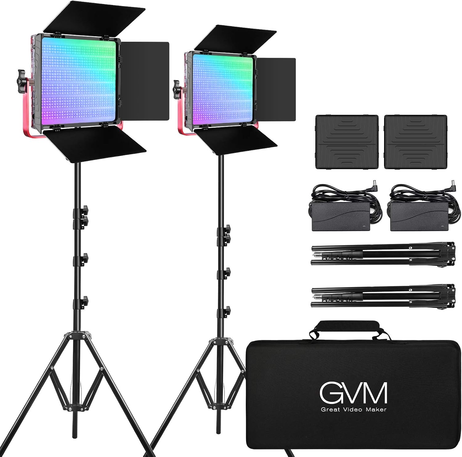 Lowest Price GVM Great VideoMaker 1200D PRO RGB LED Video Light,50W Video Lighting Kit with APP Control, Photography Lighting kit for YouTube Studio,2 Packs Led Panel Light,3200K-5600K,Aluminum Alloy Shell,CRI 97 Up To 50% OFF GVM Great VideoMaker 1200D PRO RGB LED Video Light,50W Video Lighting Kit with APP Control, Photography Lighting kit for YouTube Studio,2 Packs Led Panel Light,3200K-5600K,Aluminum Alloy Shell,CRI 97