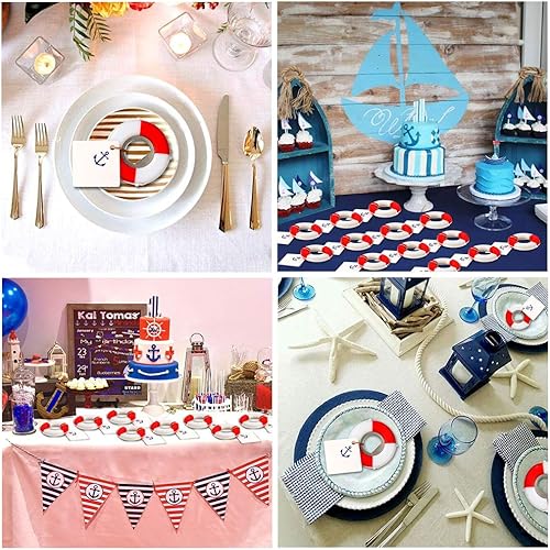 Miniatura 7 de PartyTalk - 50 piezas de regalos náuticos de boda con etiquetas de anclaje y cuerda para regalos de boda náuticos para baby shower de cumpleaños