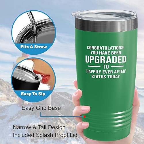 Miniatura 4 de Bride Tumbler 20oz Green -Been Upgraded - Bride To Be Gifts Bridal Shower Wedding New Bride Mr Mrs Bachelorette Party Fiancee Newly Engaged