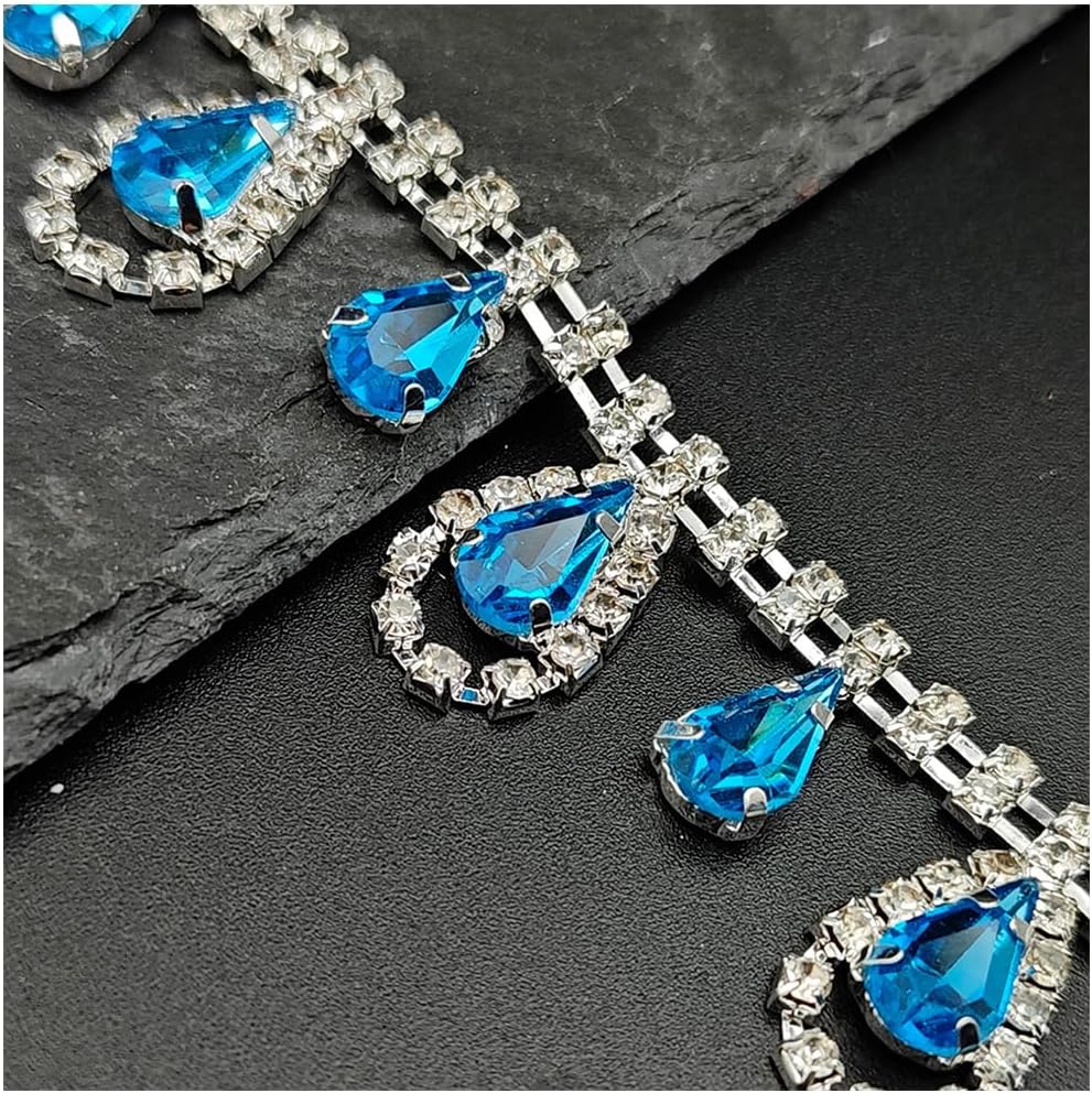 1 Yard Rhinestone Trim Chain Sliver Applique Stringing Ribbon DIY Jewelry Wedding Party Bracelets Craft Bridal Bouquets Embellishment Accessories