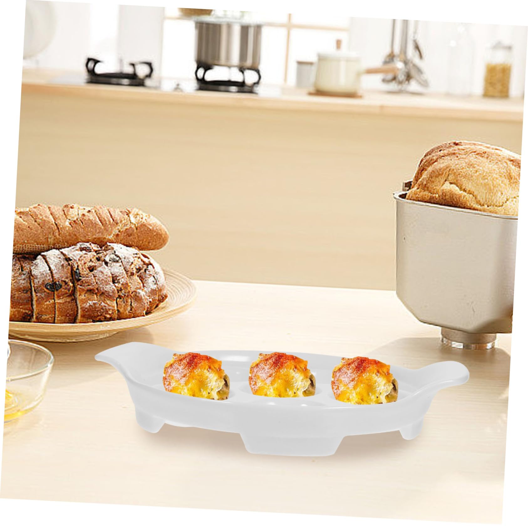SOIMISS 4 piezas Platos de para Escargot con Asas Dobles Resistentes al Horno hasta Alta Temperatura de Unidades para Caracoles Mariscos y Aperitivos