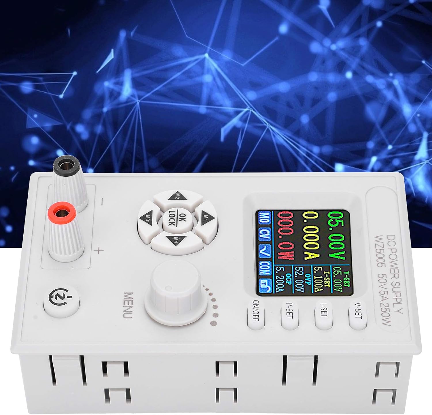 สูงสุด view of the WZ5005 power supply showing input and output terminals.