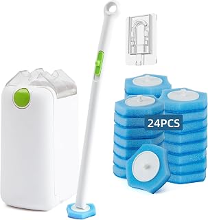 Disposable Toilet Brush with 24 Refills & Holder - Effortless Toilet Bowl Cleaner, Deep Cleaning Kit for Fresh and Tidy Bathroom Maintenance