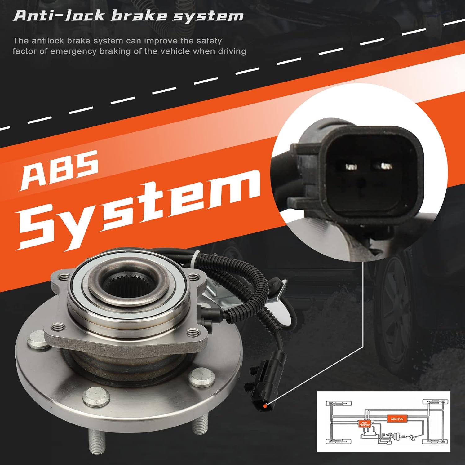 DRIVESTAR 513273 (Pair) Front Wheel Hub & Bearing Assembly for for 2008-16 Chrysler Town & Country, 2008-16 Dodge Grand Caravan, 2012-14 Ram Cargo Van, 2009-12 for VW Routan