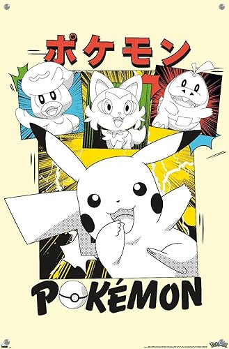 Miniatura 4 de Trends International Pokémon - Póster de pared de anime Sonrisas, 14.72 x 22.37 pulgadas, paquete de póster premium y alfiler
