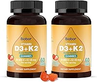 Vista 7 de Gomitas de Vitamina D3 K2 con Calcio, Suplemento de Vitaminas Sin Azúcar, 5000 UI D3 y 200 mcg K2 y 200 mg Calcio, Apoya Huesos Saludables y Salud