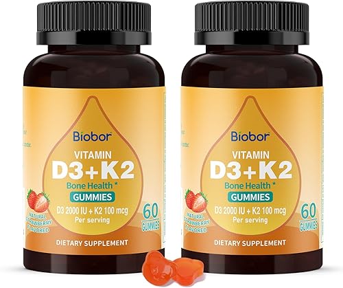 Miniatura 7 de Gomitas de vitamina D3 K2 con calcio, 5000 UI D3 y 200 mcg de K2 y 200 mg de calcio, suplemento de vitaminas sin azúcar que apoya un hueso