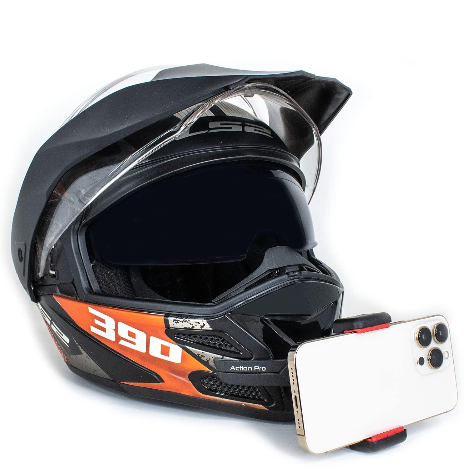 Action Pro Helmet 3M Chin Mount Strap Set, Compatible with Smartphones & GoPro Hero 13/12/11/10/9/8/7/6/5/4, DJI Osmo, Insta360, SJCAM & Other Action Cameras (Pack of 3)