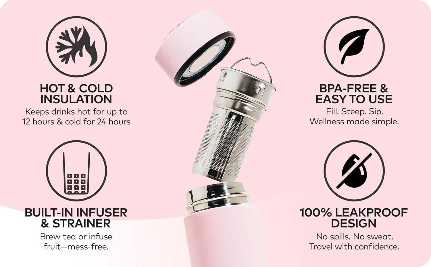 RR Pink Tea Bottle with Infuser – Brew Beautifully, Sip Stylishly - Image 7