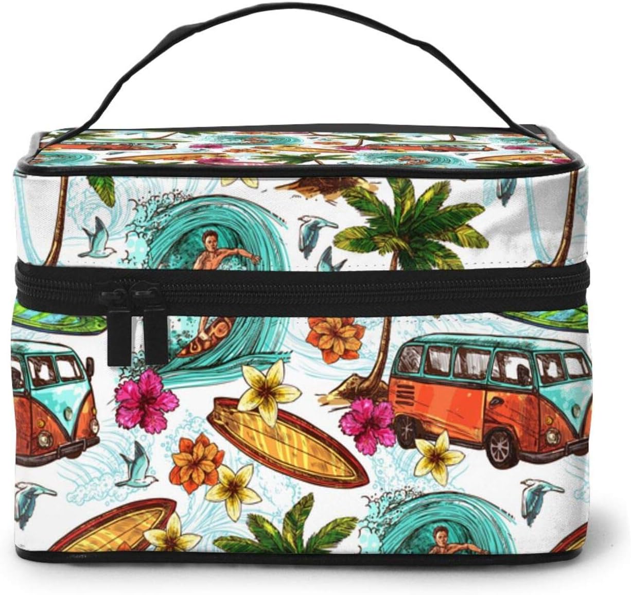 Beauty and Fairytale Glass Makeup Bag Large Cosmetic Bag for Women Portable Travel Toiletry Bags Organizer : Beauty & Personal Care