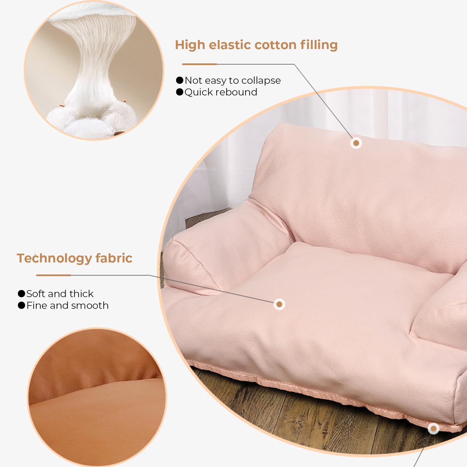 Hundebetten Haustier Sofa Leder Hundebett Haustier Weiches Sofa Hundesessel Für Kleine Mittlere Hunde Haustiermöbel Katzenbetten Mit Anti-Rutsch-Boden,Grau,M