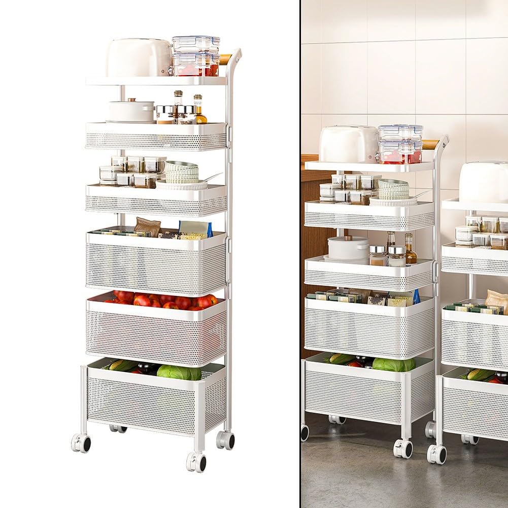 Carrello portaoggetti sottile con ruote bloccabili, scaffale stretto in metallo per cucina, bagno, lavanderia, scaffale mobile a 3 ripiani, nero