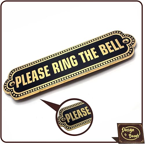 Miniatura 1 de Placa de letrero para timbre de puerta de 6 pulgadas, latón macizo hecho a mano, arte de puerta fundido a mano, estilo deco, accesorios de
