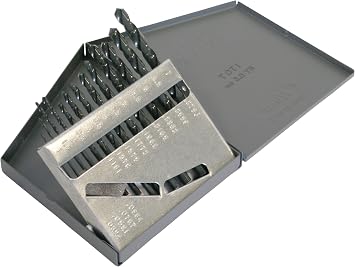 Chicago Latrobe 550 Series Cobalt Steel Jobber Length Drill Bit Set with Metal Case, Gold Oxide Finish, 135 Degree Split Point, Inch, 13-piece, 1/16" - 1/4" in 1/64" increments