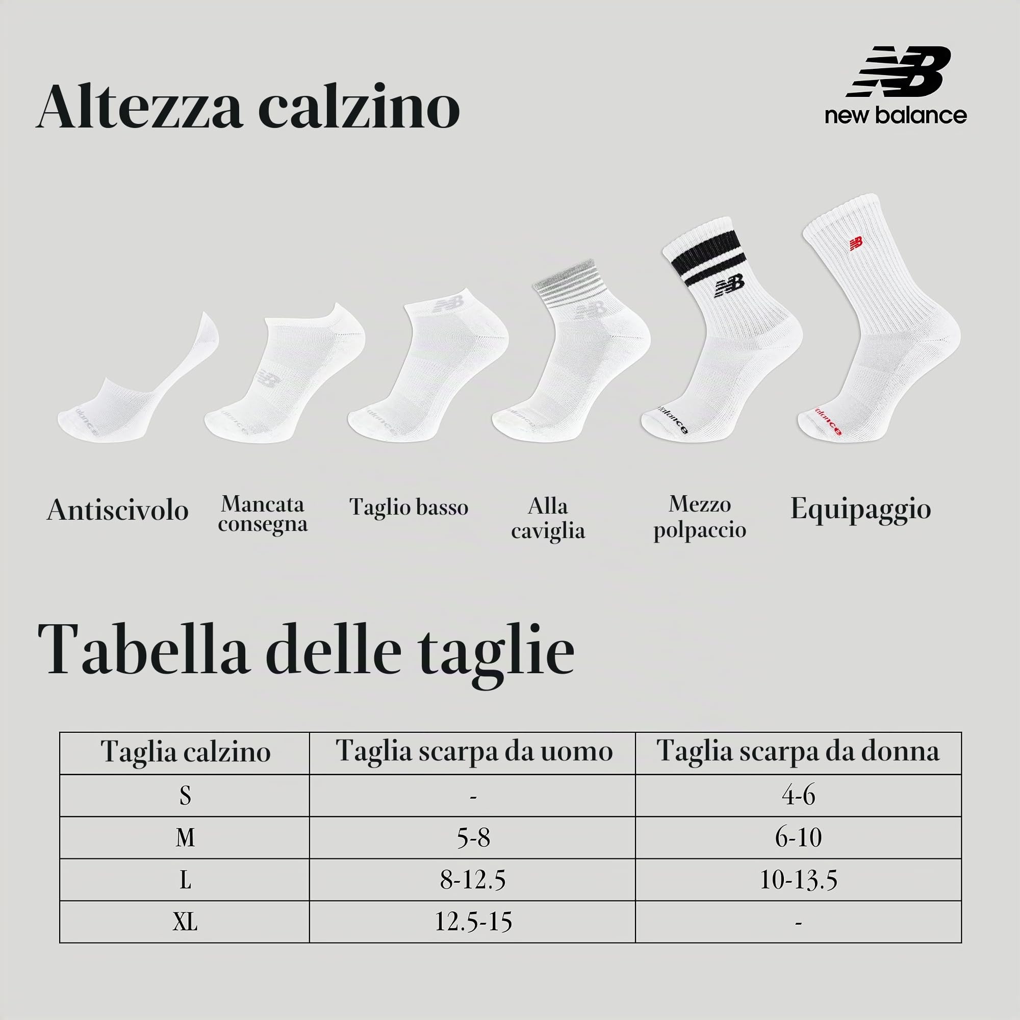 New Balance Organic Cotton Crew Socks - 3 Pairs - Arch Support SPORT ESSENTIALS CREW SOC Unisex - Adulto