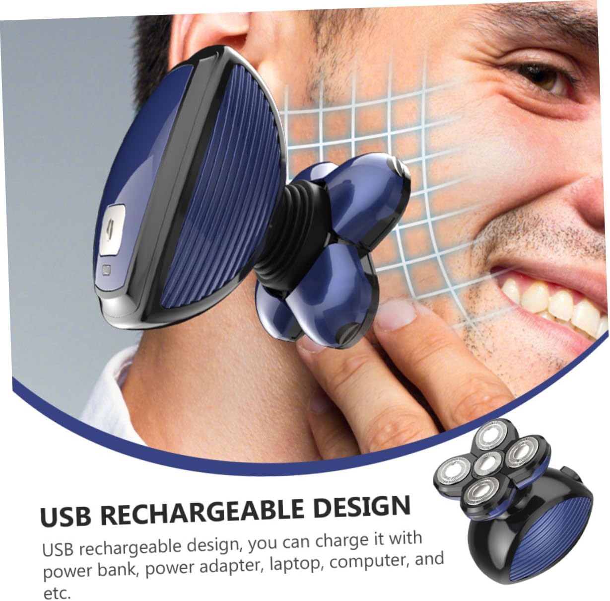 Beard Clippers USB Rechargeable Electric Trimmer for Men Hair Removal Machine for Beard Nose Hair and Grooming Compact Design Easy to Use