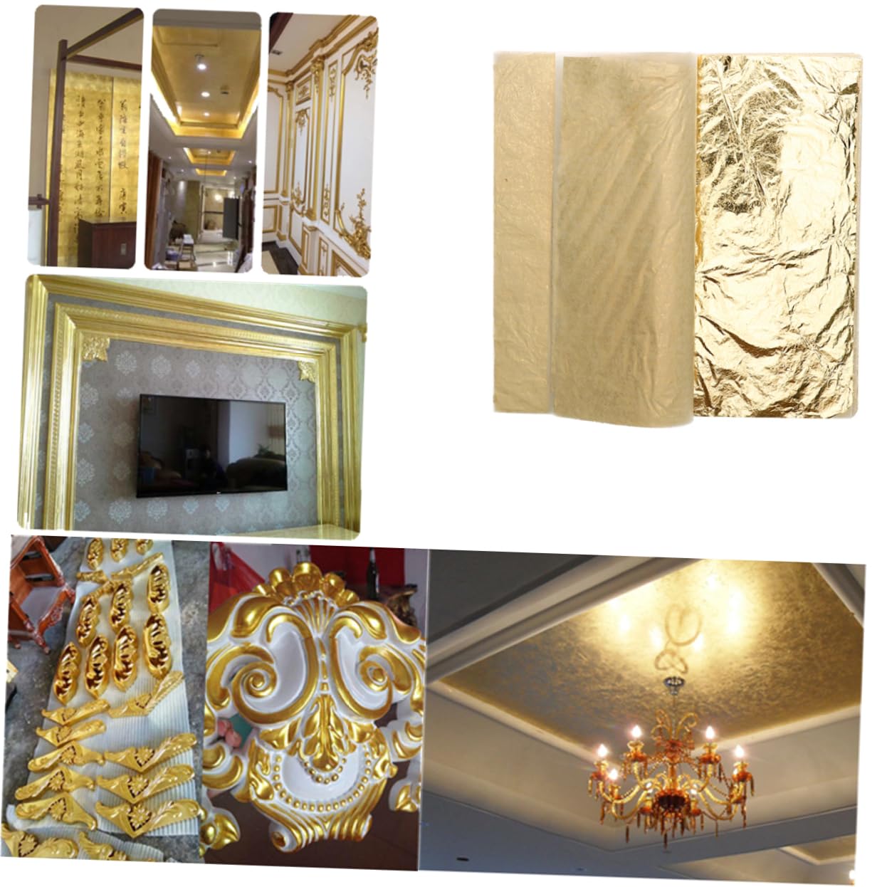 BEBEMOKO 100 Sheets Leaf Sheets 5.5 Inch Immitation Leaf for Art Decorations Interior Design Craft Projects