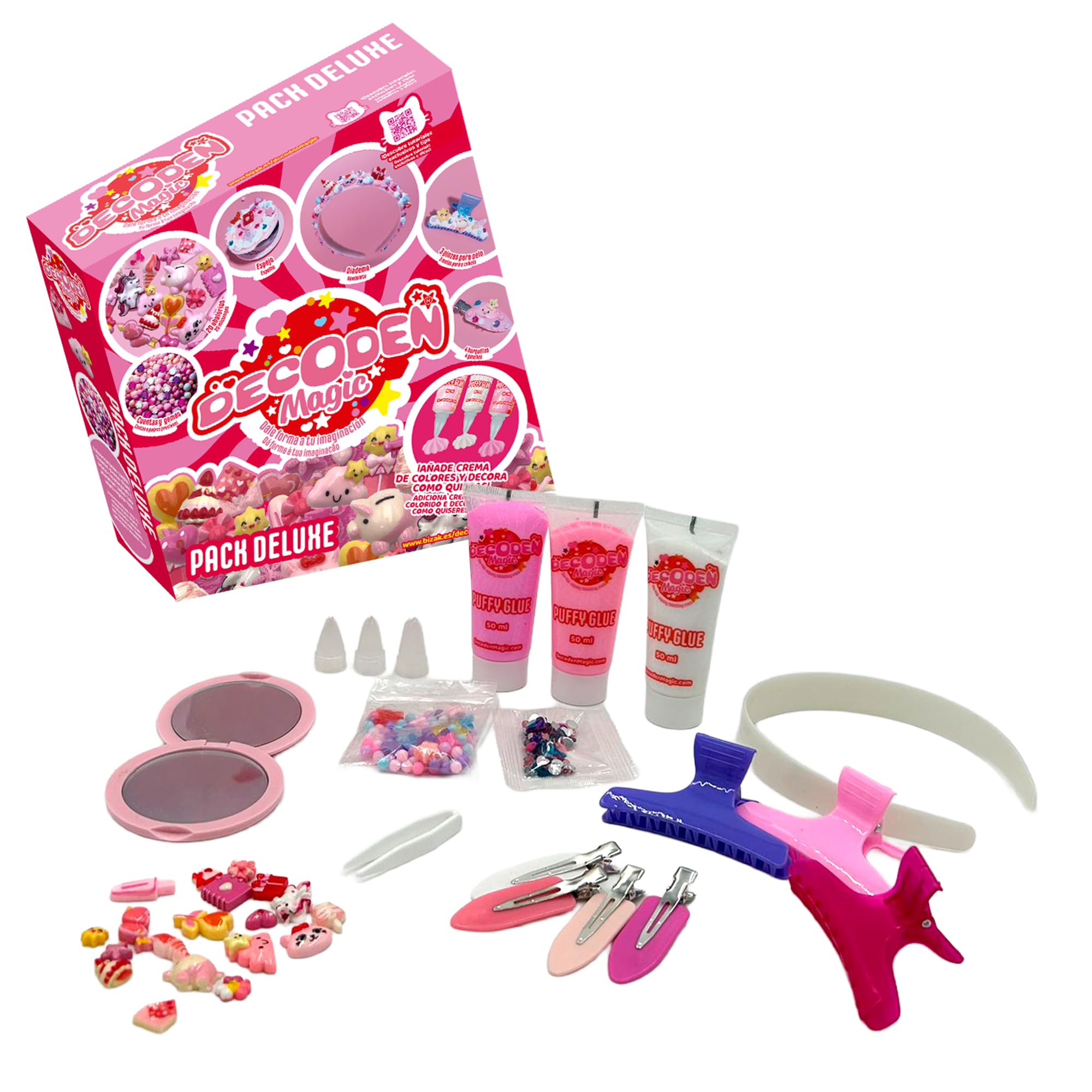 Decoden Magic Deluxe, Infinite Design Pack, Whipped Fake Cream, Buttercream for Decorating, Beads, Beads and Hair and Mirror Accessories, +4 years, Bizak (64484130-2)