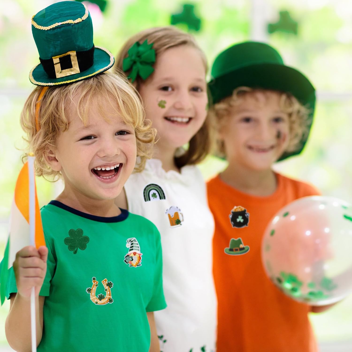 Hoolerry 14 Pcs St Patricks Day Iron on Patches Colorful Shamrock Sew on Embroidered Clover Patches DIY Crafts Gifts for Holiday Clothing Jeans Backpack Hat(Clover) - Image 5