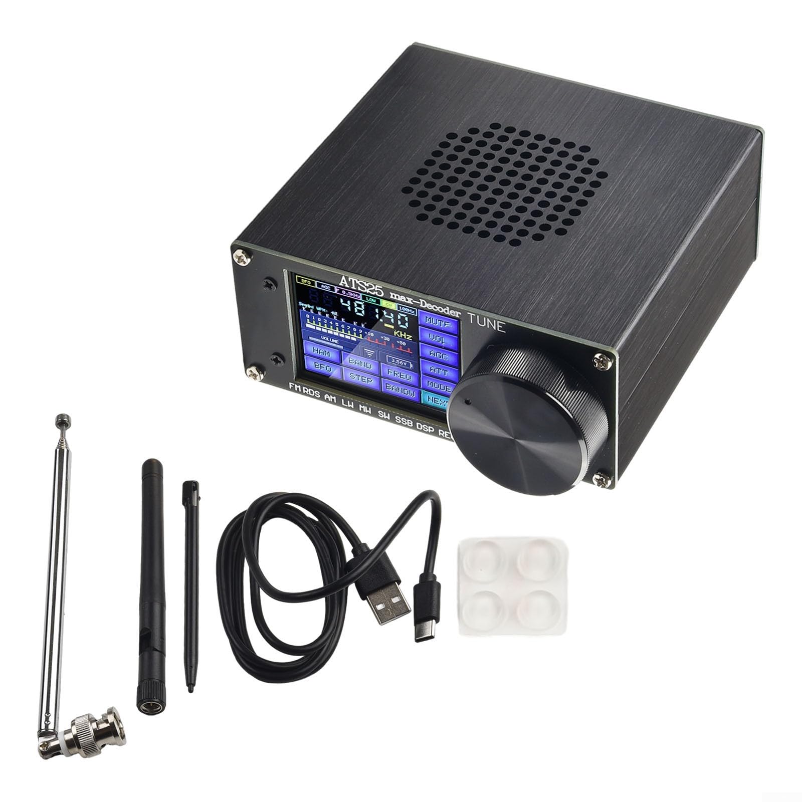 Analizador de radio y espectro con todas las funciones - Pantalla táctil de 2.4 pulgadas - Ancho de banda SSB y AM - Conectividad USB - para aleación de aluminio duradera