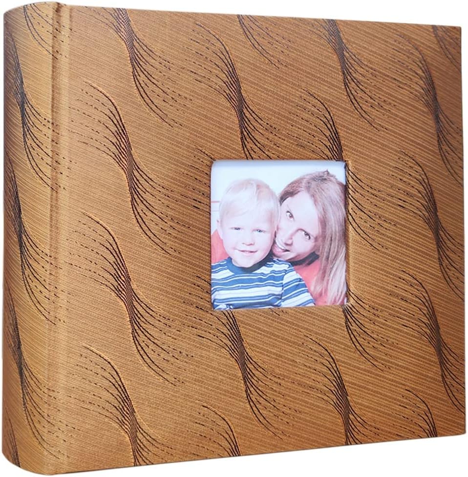 Self-Adhesive Photo Album Cloth Baby Growth Memorial Album Album Creative Pocket Children's Album 6 Inches Used for Wedding Guest Anniversary (Color : Brown Size : 23x22x5cm) (Yellow 23x22x5cm)