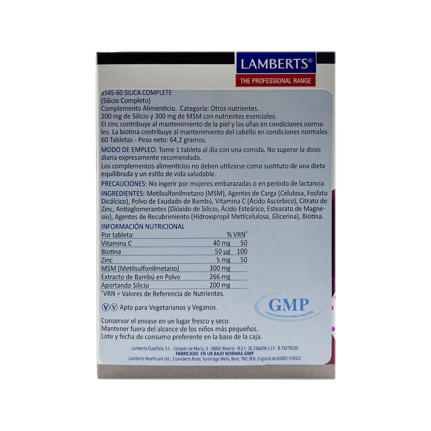Lamberts Silica Complete - 60 Tabletas (Paquete de 2)
