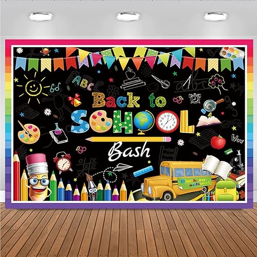 Miniatura 2 de Fondo de fotografía de regreso a clases, primer día de escuela, aula, profesores y estudiantes, suministros para fiestas, decoraciones de