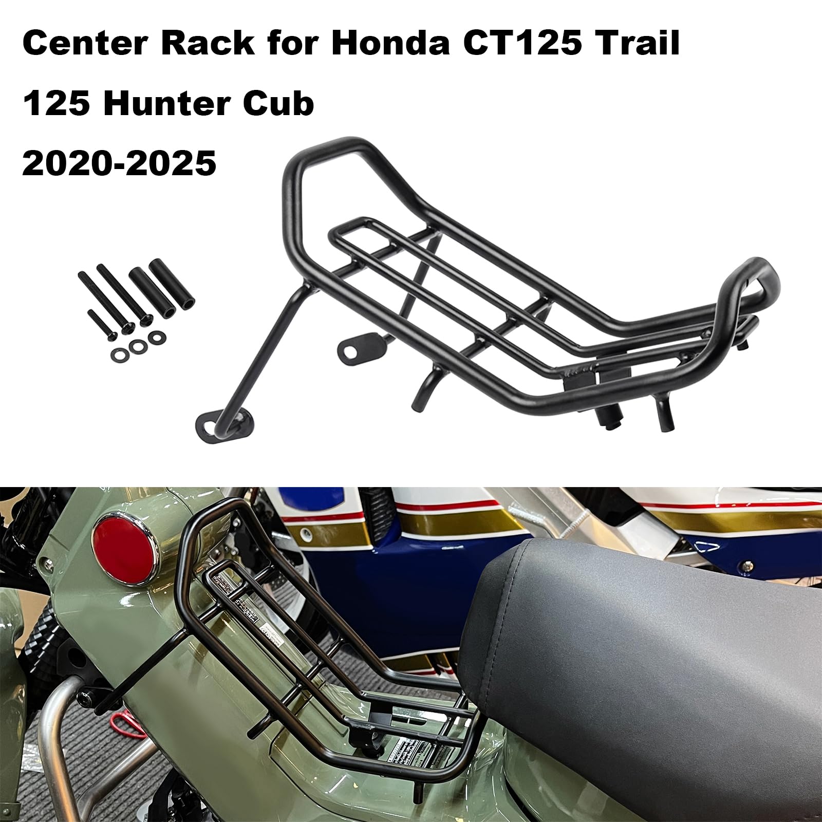 Centralny bagażnik motocyklowy CT125 Trail 125 Hunter Cub JA55 JA65 2020-2025 czarny