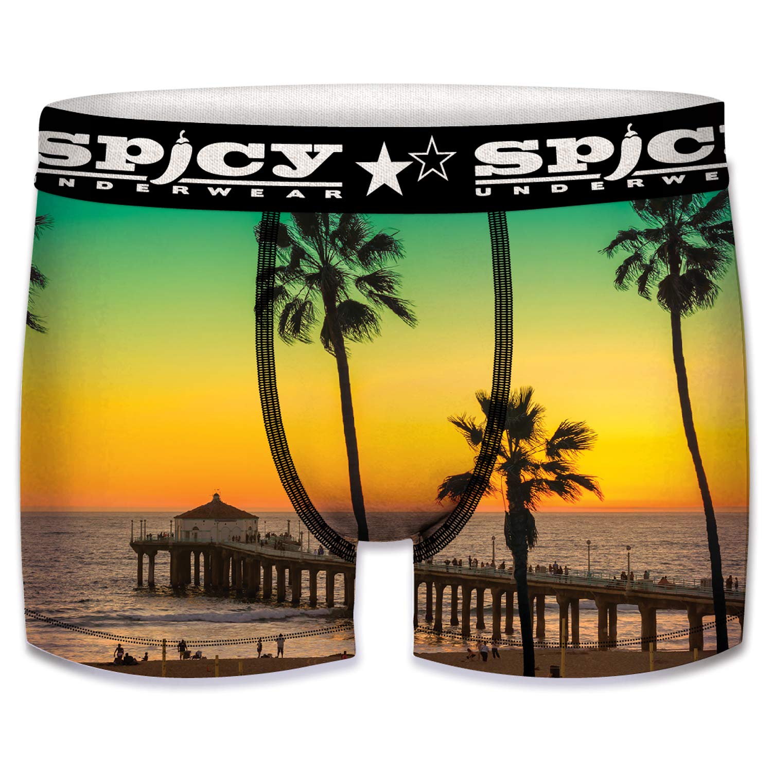 Spicy Bokserki dla dzieci – wzór zachodu słońca – mikrofibra - 92% poliester, 8% elastan Chłopcy Spicy - Unitario