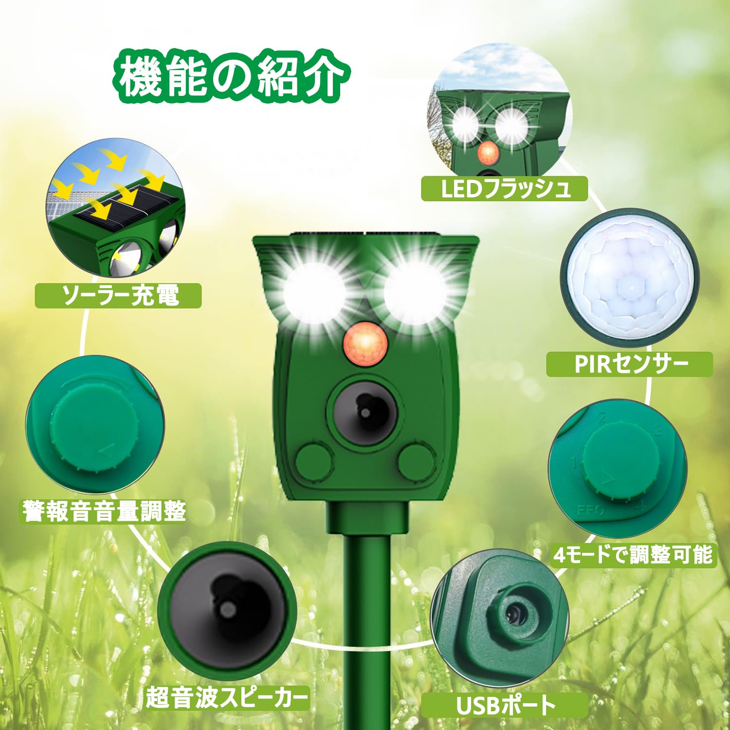 Amazon | EvoAce 動物撃退器 猫よけ【2025業界新開発・害獣対策器】超