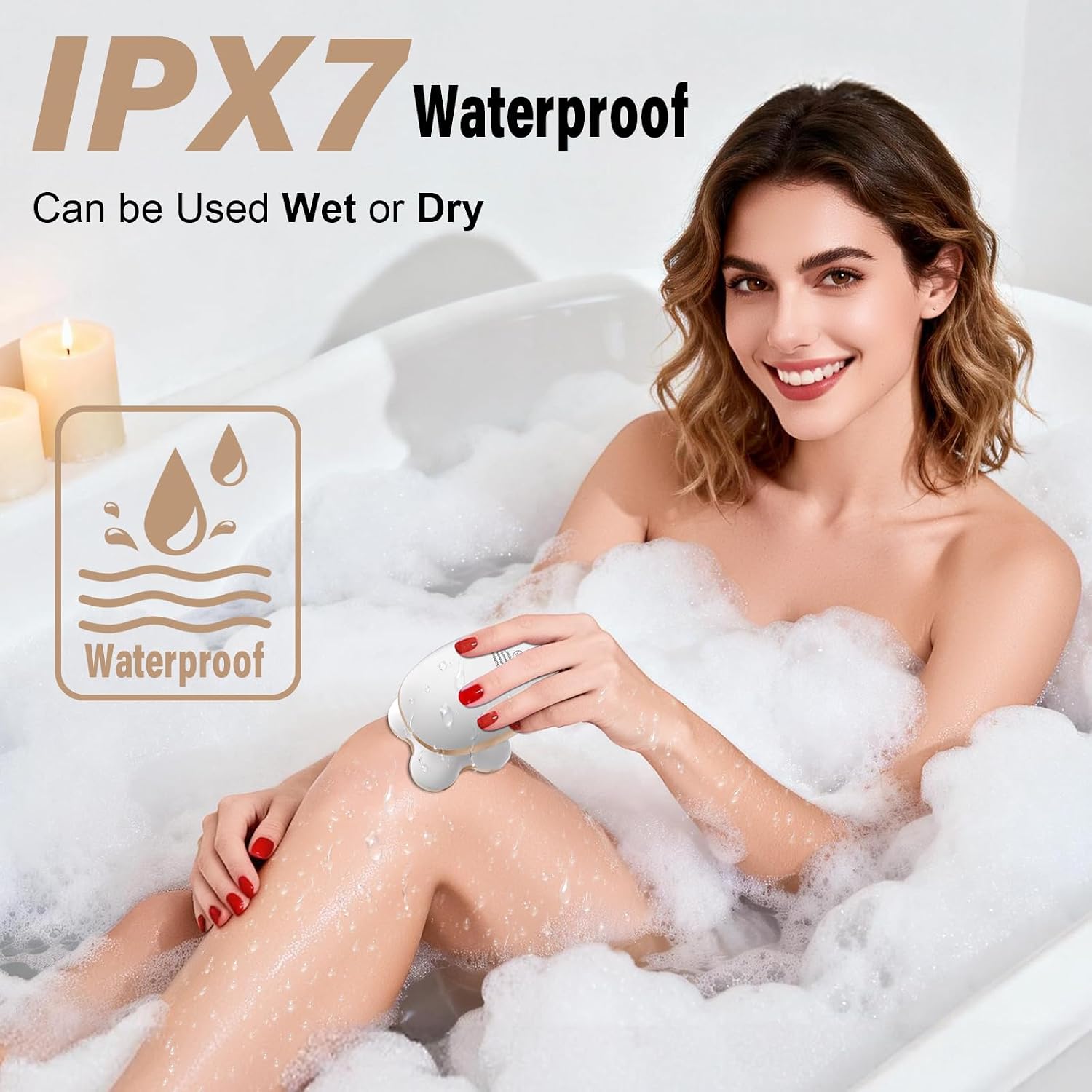 Electric Razors for Women, 18K Gold Plated Blade, for Sensitive Skin | 90 Min runtime, IPX7 Waterproof Wet & Dry Hair Remover for Face, Legs, Arms, Bikini Area, Home & Travel Use