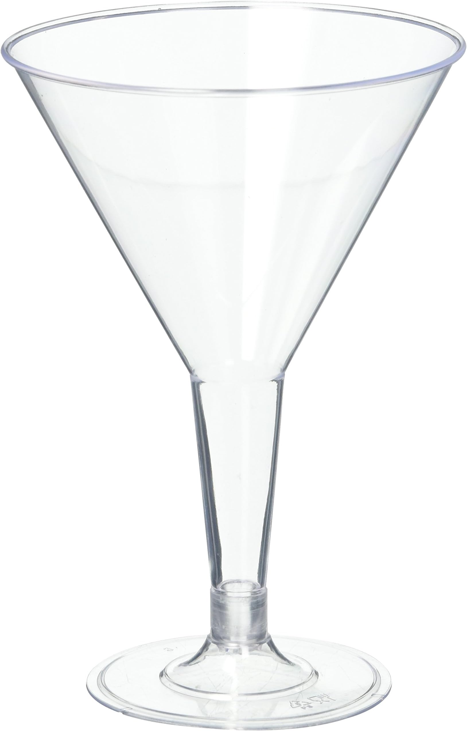 Kaya Collection 16 Pack - 6 Ounce Martini Glasses - Disposable Clear Plastic Cups - Party & Wedding - Fancy Premium Heavy Duty