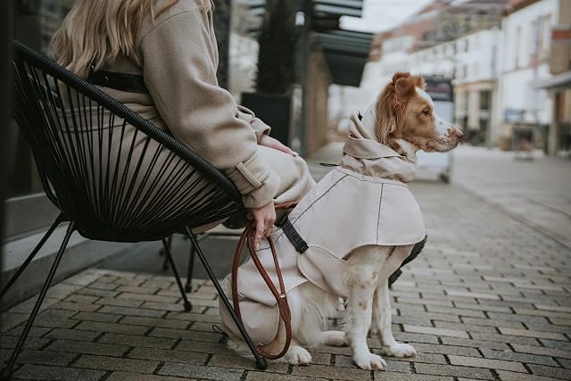 Foto 8 de 8 de HUNTER NORDBY - Abrigo para perro, color crema, impermeable, forro cálido, reflectante, ideal para aventuras…