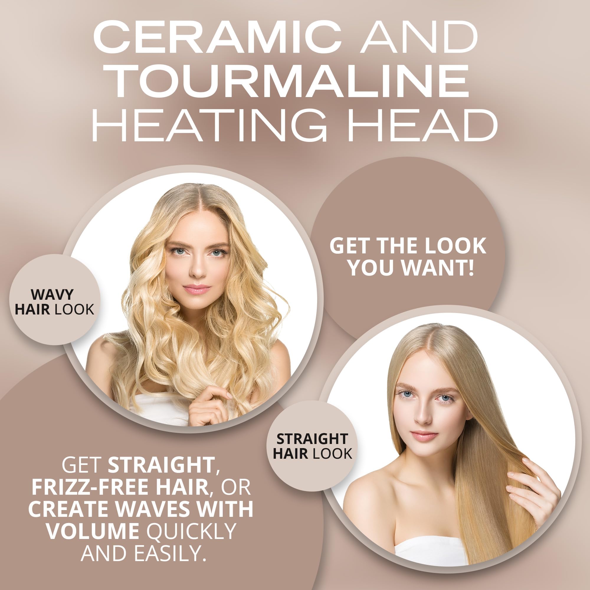 Corioliss Elektryczna szczotka do prostowania włosów Hot Brush Antifrizz Kontrola temperatury od 80° do 210 ° jonowa ceramiczna automatyczne wyłączanie