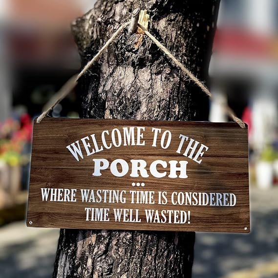 Country Style Wall Art Farmhouse Welcome to the Porch Wooden Signs Rustic Hanging Wall Plaque Sign Home Porch Outdoor Decor Present