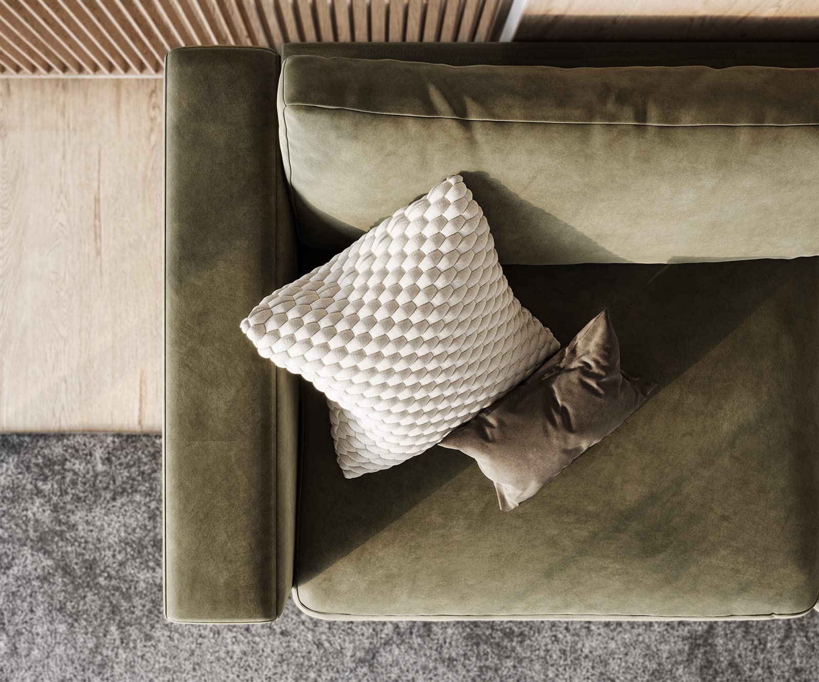 INLENDISH Century Velvet 3 Seater Sofa (LHS) Dark Green | Luxurious & Comfortable Sofa for Living Room, Bedroom, Office & Guest Use | 10-Year Frame Warranty 3