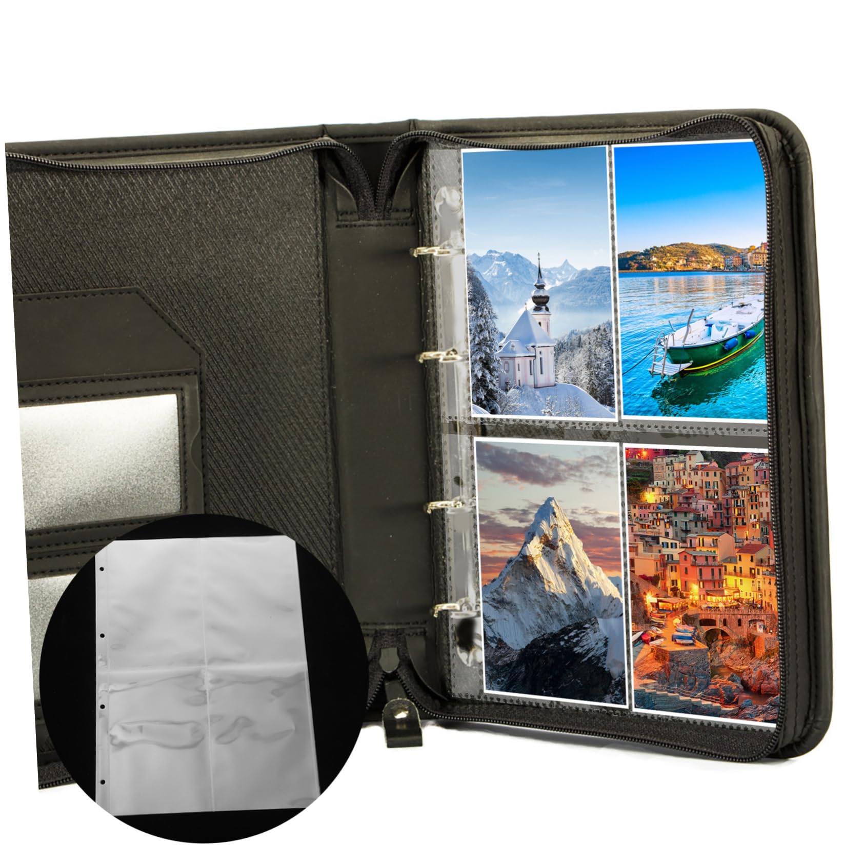 Happyyami 60stücke Klarsichthüllen Für Transparente Sammelblätter Mit Fächern Praktische Schutzseiten Für Postkarten Und Sammlerstücke Für Binder Und Alben
